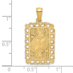 14K Queen Playing Card Charm