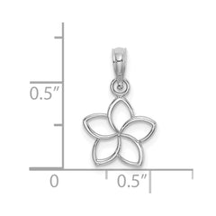 14K White Gold Cut Out Flower Charm