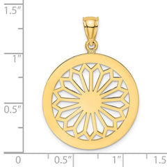 14K Retro Daisy In Round Frame Charm