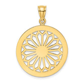 14K Retro Daisy In Round Frame Charm