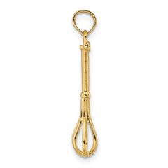 14K 3-D Polished Whisk Charm