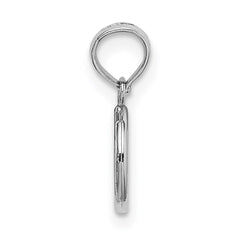 14K White Gold 3-D Peace Symbol Charm