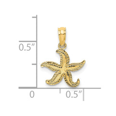 14K Flat Starfish Charm - 2