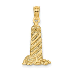 14K Small Lighthouse W/Building Charm