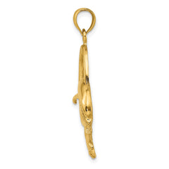 14K Dolphin Jumping Through Hoop Charm
