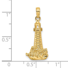 14K Lighthouse W/ Wave Charm - 2