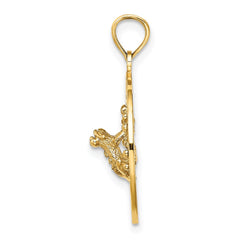 14K ANTIGUA, W.I. Circle w/ Frog Charm