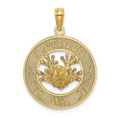 14K ANTIGUA, W.I. Circle w/ Frog Charm