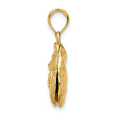 14K 3-D Textured Oyster Shell Charm - 2