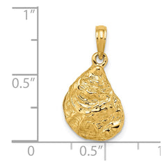 14K 3-D Textured Oyster Shell Charm - 2