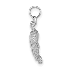 14K White Gold Textured Sea Turtle Charm - 2