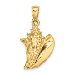 14K 3-D Conch Shell Charm - 4