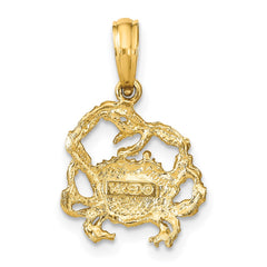 14K Textured Crab Charm - 2