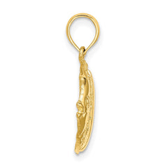 14K Polished Engraved Fish Charm - 2