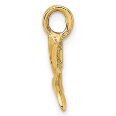 14K 3-D Polished Whale Tail Chain Slide - 2