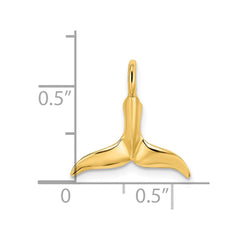 14K 3-D Polished Whale Tail Chain Slide - 2