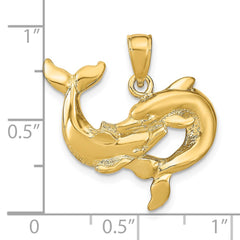 14k Dolphins Pendant - 2