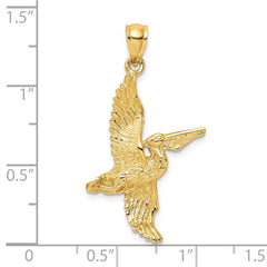 14K 3-D Pelican Flying Charm - 2