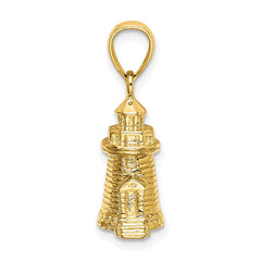 14K 3-D Brant Point Lighthouse Nantucket Harbor, Ma Charm - 2