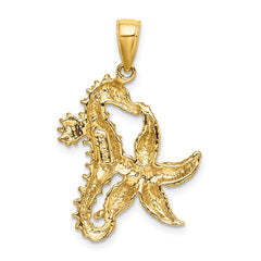 14K Starfish and Seahorse Charm - 2