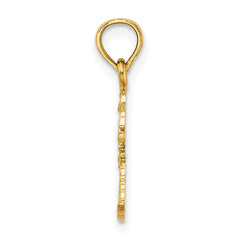 14K Texture Mini Double Palm Trees Charm