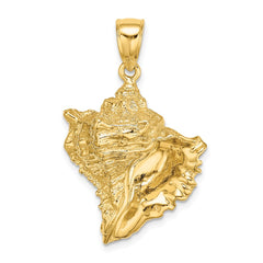 14K Textured Conch Shell Charm - 2