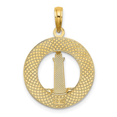 14K HILTON HEAD Lighthouse Round Charm