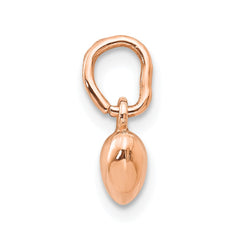 14K Rose Polished 3-D Puffed Heart Charm - 2