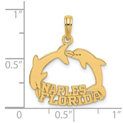 14K NAPLES FLORIDA Jumping Dolphins Charm