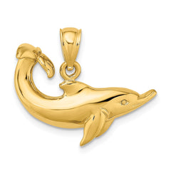 14K Polished Dolphin Charm - 2
