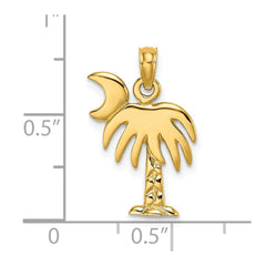 14K Polished Charleston Palm Tree Charm
