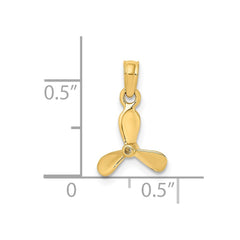 14K 3-D w/ 3 Blades Propeller Charm - 2