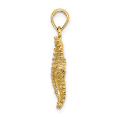 14K Beaded Textured Starfish Charm - 2