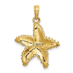 14K Beaded Textured Starfish Charm - 2