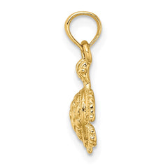 14K Textured Sea Turtle Charm - 4