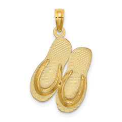 14K 3D Large KEY WEST Double Flip Flop Charm
