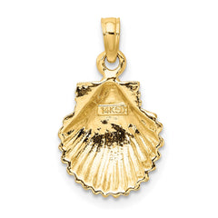 14K Polished Scallop Shell Charm - 3