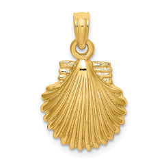 14K Polished Scallop Shell Charm - 3