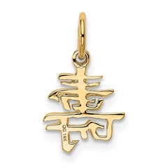 14k Solid Polished Chinese Long Life Charm - 2