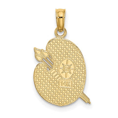 14K Engraved Textured Painters Pallet Charm