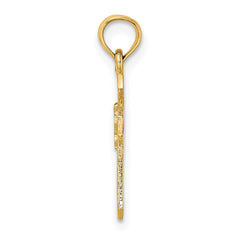 14K Cut-Out Cross w/ Dove Charm