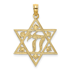 14K Textured Star Of David Charm - 2