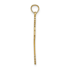 14K Beaded Tip Cross w/ Heart Center Charm