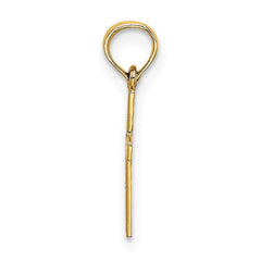 14K Polished Mini Cross w/ Heart Charm