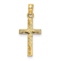 14K Polished Cross Charm - 2