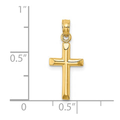 14K Polished Cross Charm - 2