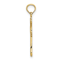 14K Polished Engraved Cross Charm