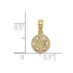 14K Engraved Star Of David Charm - 2
