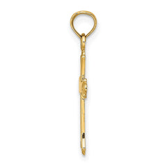 14K 2-D Polished Cross Charm