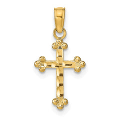 14k D/C Cross Pendant - 2